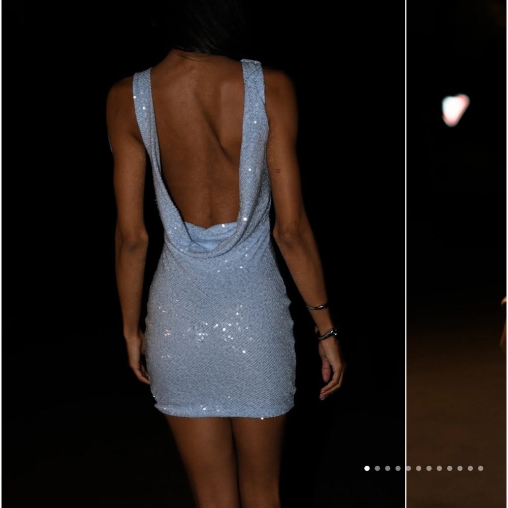 ISO blue Anastasia meshki mini dress